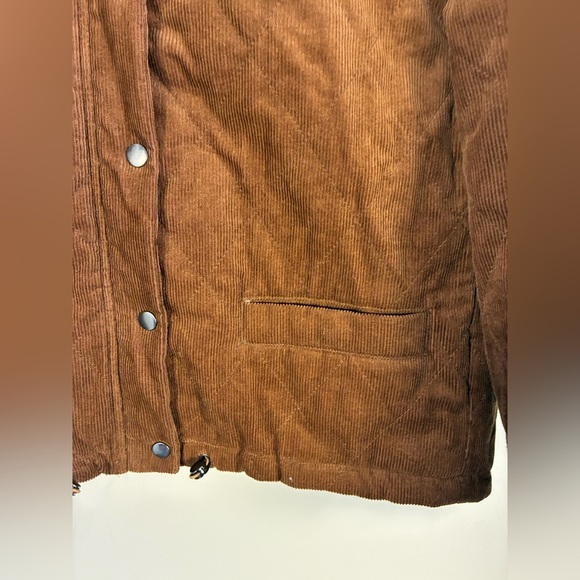 A Loves A Brown Quilted Corduroy Jacket Zip Snap Medium NWT - Picture 9 of 9